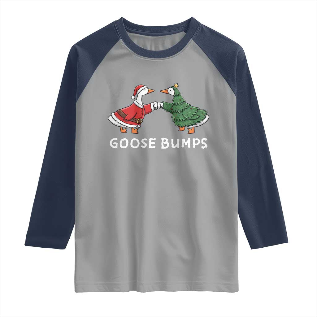 Christmas Goose Bumps Holiday Season Raglan Shirt - Wonder Print Shop