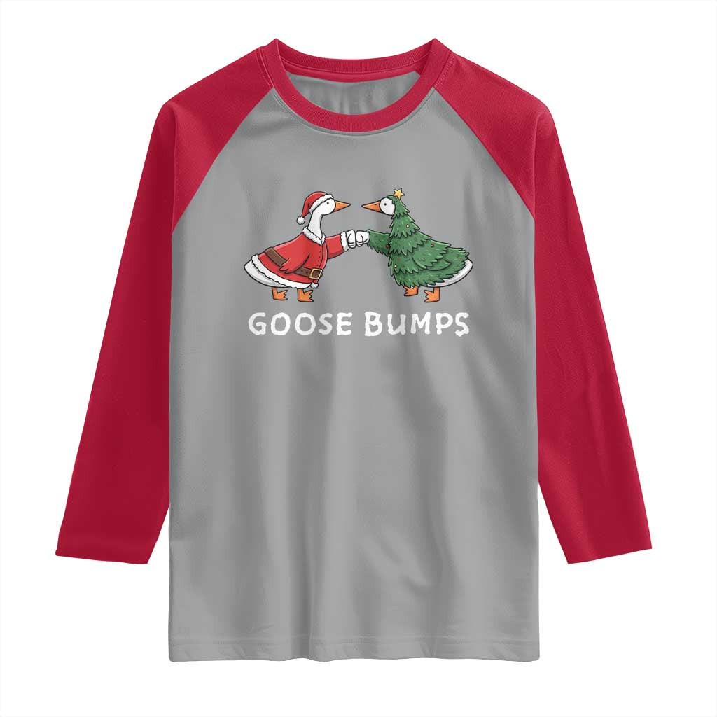 Christmas Goose Bumps Holiday Season Raglan Shirt - Wonder Print Shop
