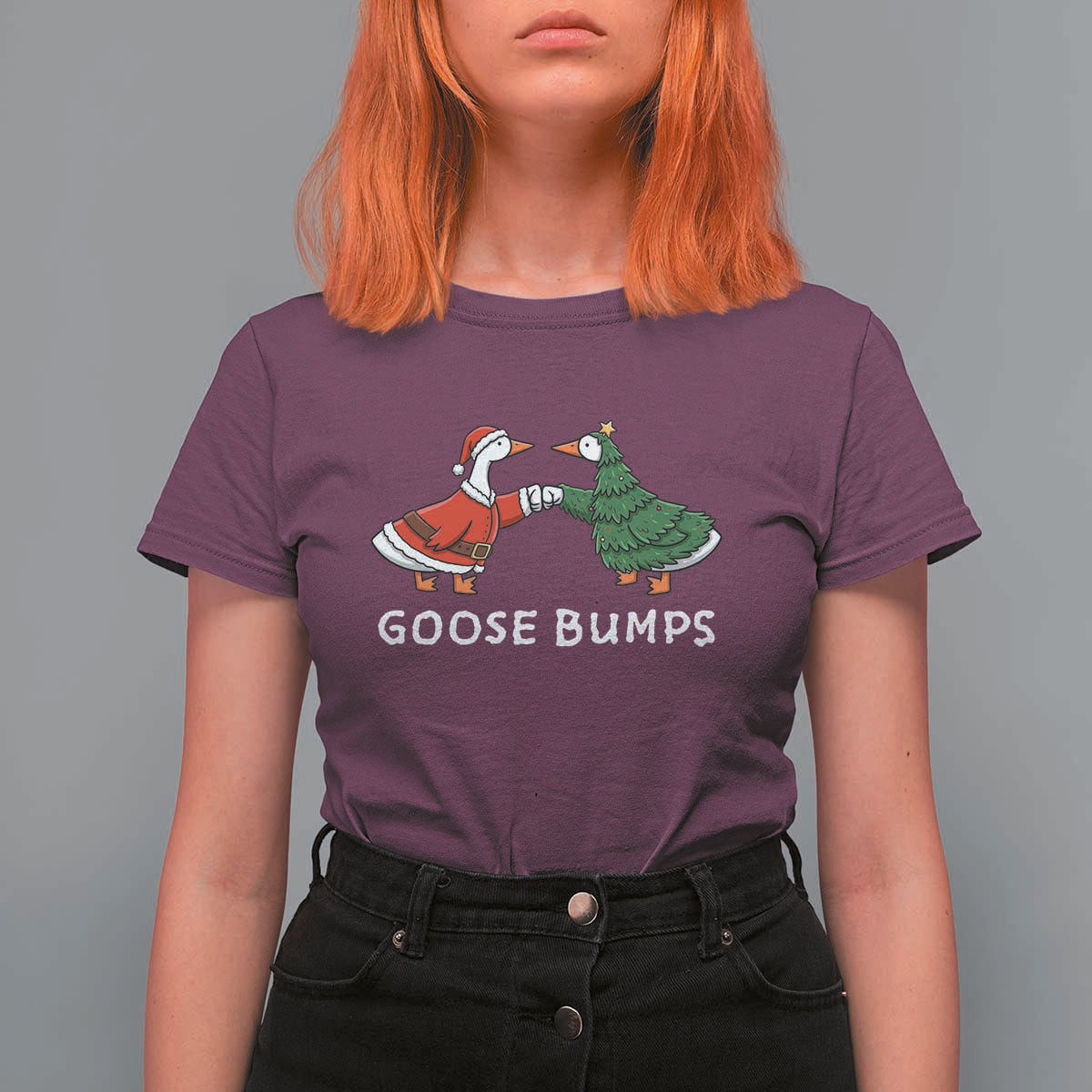 Christmas Goose Bumps Holiday Season T Shirt For Women - Wonder Print Shop