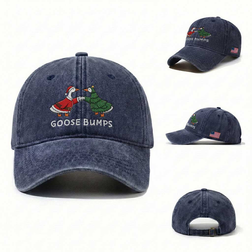 Christmas Goose Bumps Holiday Season Washed Cotton Baseball Cap