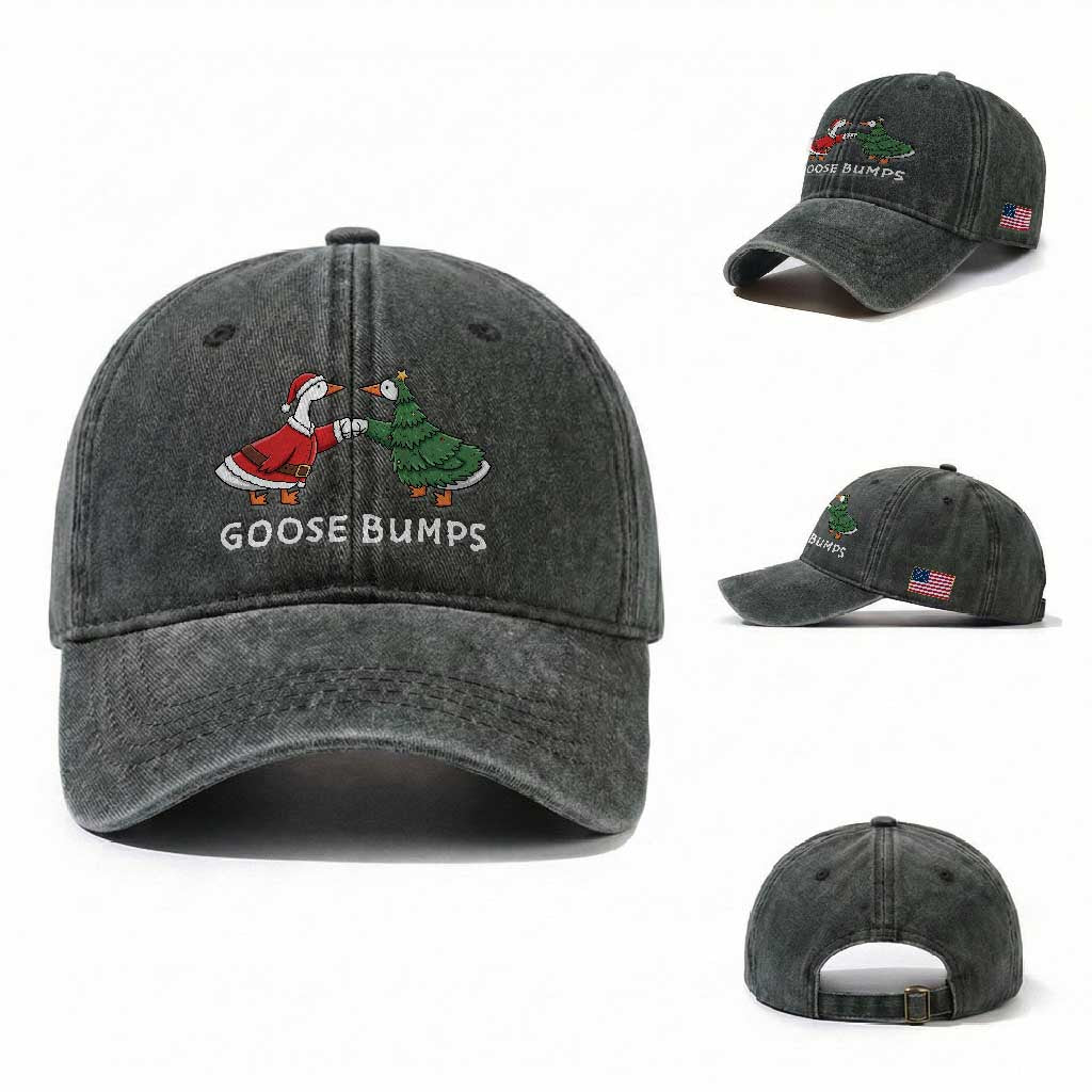 Christmas Goose Bumps Holiday Season Washed Cotton Baseball Cap
