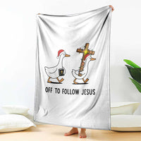 Christian Christmas Goose Throw Blanket Off To Follow Jesus - Wonder Print Shop