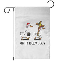 Christian Christmas Goose Garden Flag Off To Follow Jesus - Wonder Print Shop