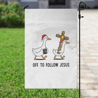 Christian Christmas Goose Garden Flag Off To Follow Jesus - Wonder Print Shop
