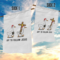 Christian Christmas Goose Garden Flag Off To Follow Jesus - Wonder Print Shop