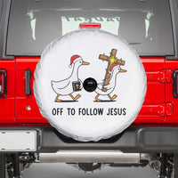 Christian Christmas Goose Spare Tire Cover Off To Follow Jesus - Wonder Print Shop