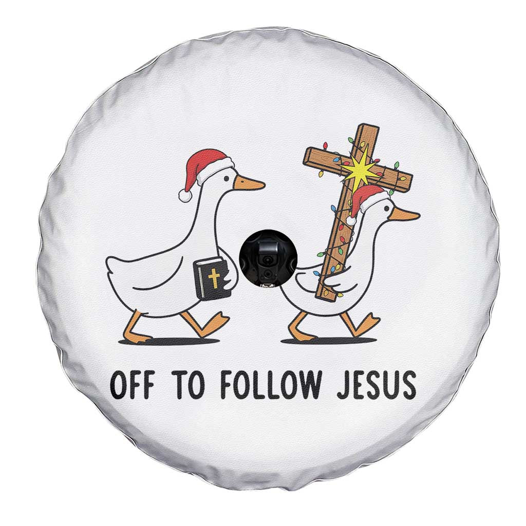 Christian Christmas Goose Spare Tire Cover Off To Follow Jesus - Wonder Print Shop