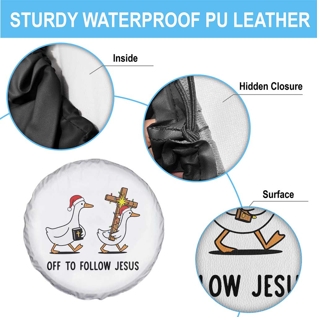 Christian Christmas Goose Spare Tire Cover Off To Follow Jesus - Wonder Print Shop