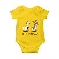 Christian Christmas Goose Baby Onesie Off To Follow Jesus - Wonder Print Shop