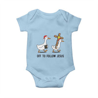 Christian Christmas Goose Baby Onesie Off To Follow Jesus - Wonder Print Shop