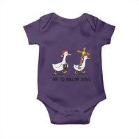 Christian Christmas Goose Baby Onesie Off To Follow Jesus - Wonder Print Shop