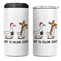 Christian Christmas Goose 4 in 1 Can Cooler Tumbler Off To Follow Jesus - Wonder Print Shop