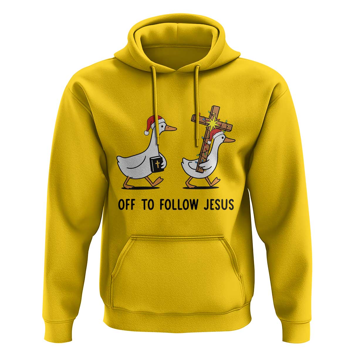 Christian Christmas Goose Hoodie Off To Follow Jesus - Wonder Print Shop