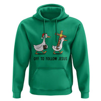 Christian Christmas Goose Hoodie Off To Follow Jesus - Wonder Print Shop