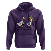 Christian Christmas Goose Hoodie Off To Follow Jesus - Wonder Print Shop