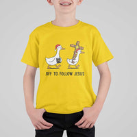 Christian Christmas Goose T Shirt For Kid Off To Follow Jesus - Wonder Print Shop