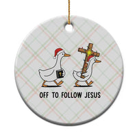 Christian Christmas Goose Ceramic Ornament Off To Follow Jesus - Wonder Print Shop