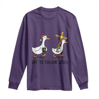 Christian Christmas Goose Long Sleeve Shirt Off To Follow Jesus - Wonder Print Shop