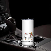 Christian Christmas Goose Skinny Tumbler Off To Follow Jesus - Wonder Print Shop