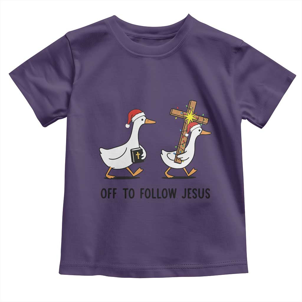 Christian Christmas Goose Toddler T Shirt Off To Follow Jesus - Wonder Print Shop