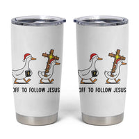Christian Christmas Goose Tumbler Cup Off To Follow Jesus - Wonder Print Shop