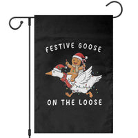 Festive Goose On The Loose Christmas Garden Flag Funny Goose Gingerbread Xmas - Wonder Print Shop