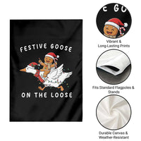 Festive Goose On The Loose Christmas Garden Flag Funny Goose Gingerbread Xmas - Wonder Print Shop