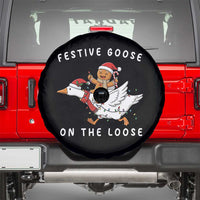 Festive Goose On The Loose Christmas Spare Tire Cover Funny Goose Gingerbread Xmas - Wonder Print Shop