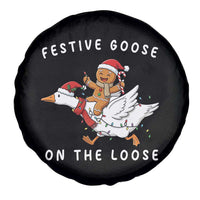 Festive Goose On The Loose Christmas Spare Tire Cover Funny Goose Gingerbread Xmas - Wonder Print Shop