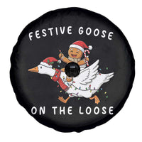 Festive Goose On The Loose Christmas Spare Tire Cover Funny Goose Gingerbread Xmas - Wonder Print Shop