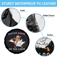 Festive Goose On The Loose Christmas Spare Tire Cover Funny Goose Gingerbread Xmas - Wonder Print Shop