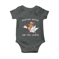 Festive Goose On The Loose Christmas Baby Onesie Funny Goose Gingerbread Xmas - Wonder Print Shop