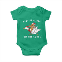 Festive Goose On The Loose Christmas Baby Onesie Funny Goose Gingerbread Xmas - Wonder Print Shop