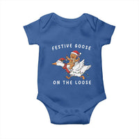 Festive Goose On The Loose Christmas Baby Onesie Funny Goose Gingerbread Xmas - Wonder Print Shop