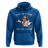 Festive Goose On The Loose Christmas Hoodie Funny Goose Gingerbread Xmas - Wonder Print Shop