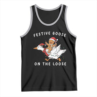 Festive Goose On The Loose Christmas Tank Top Funny Goose Gingerbread Xmas - Wonder Print Shop