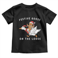 Festive Goose On The Loose Christmas Toddler T Shirt Funny Goose Gingerbread Xmas - Wonder Print Shop
