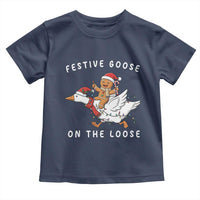 Festive Goose On The Loose Christmas Toddler T Shirt Funny Goose Gingerbread Xmas - Wonder Print Shop