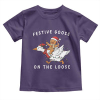 Festive Goose On The Loose Christmas Toddler T Shirt Funny Goose Gingerbread Xmas - Wonder Print Shop