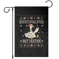 Funny Silly Goose Christmas Garden Flag Overstimulated But Festive - Wonder Print Shop