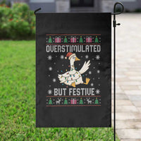 Funny Silly Goose Christmas Garden Flag Overstimulated But Festive - Wonder Print Shop