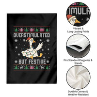 Funny Silly Goose Christmas Garden Flag Overstimulated But Festive - Wonder Print Shop