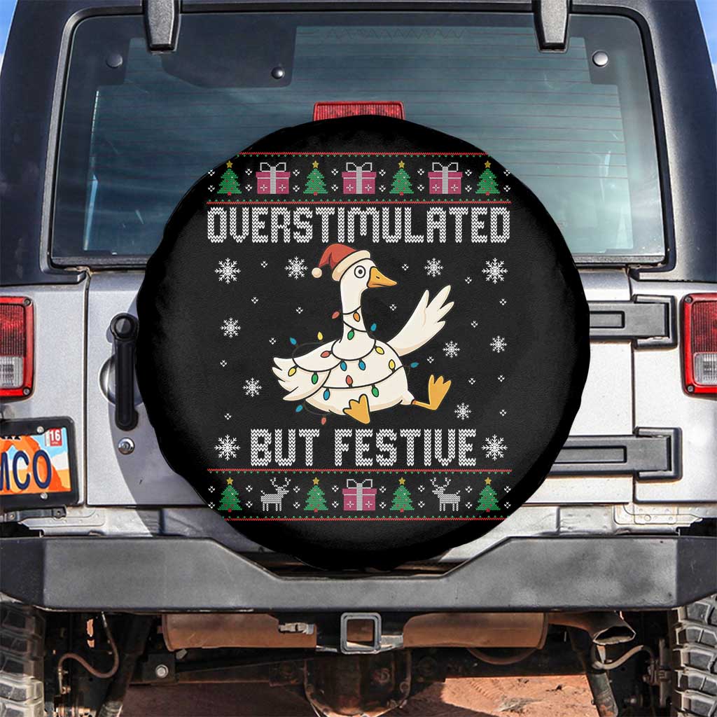 Funny Silly Goose Christmas Spare Tire Cover Overstimulated But Festive - Wonder Print Shop