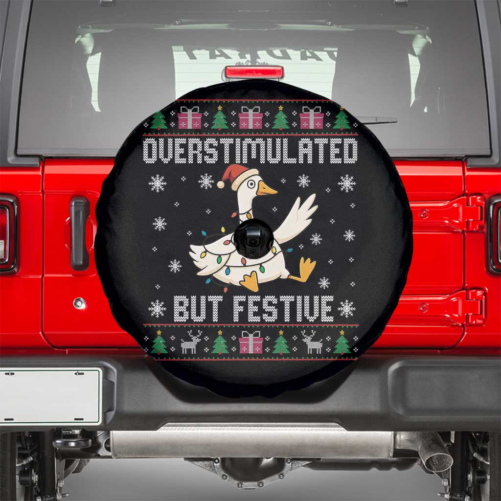 Funny Silly Goose Christmas Spare Tire Cover Overstimulated But Festive - Wonder Print Shop