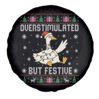 Funny Silly Goose Christmas Spare Tire Cover Overstimulated But Festive - Wonder Print Shop