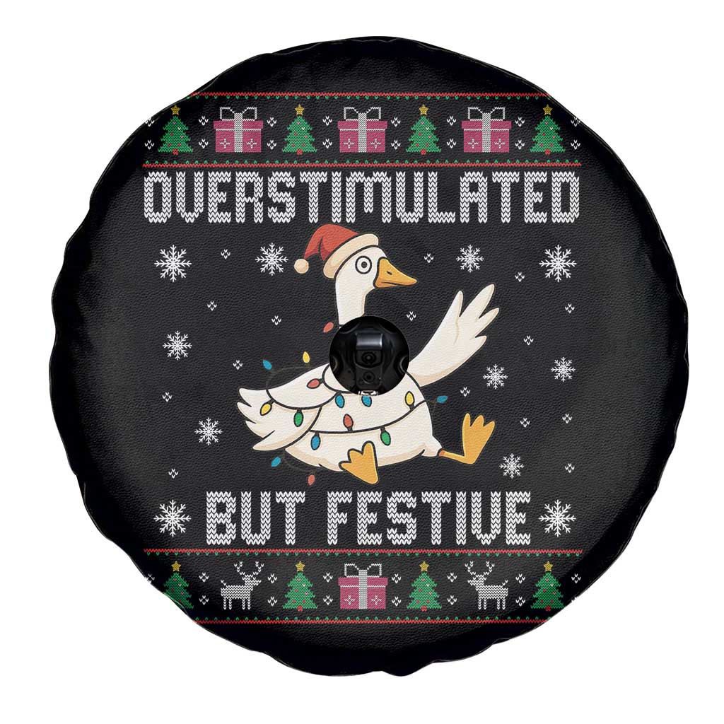 Funny Silly Goose Christmas Spare Tire Cover Overstimulated But Festive - Wonder Print Shop