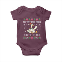 Funny Silly Goose Christmas Baby Onesie Overstimulated But Festive - Wonder Print Shop