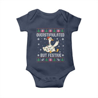 Funny Silly Goose Christmas Baby Onesie Overstimulated But Festive - Wonder Print Shop