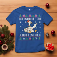 Funny Silly Goose Christmas T Shirt Overstimulated But Festive - Wonder Print Shop