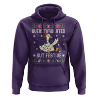 Funny Silly Goose Christmas Hoodie Overstimulated But Festive - Wonder Print Shop